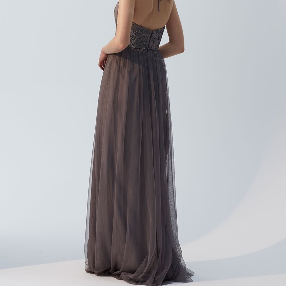 Amsale Sheridan Bridesmaid Dress - Gunmetal (grey) - Picture 2 of 3